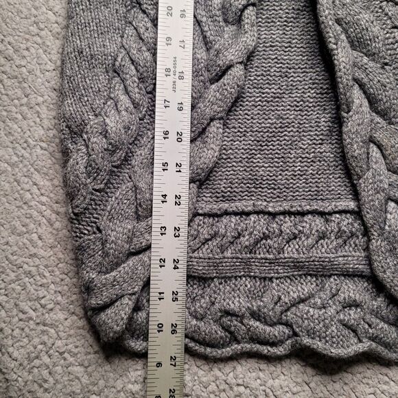 Banana Republic Sweater Womens Small Gray Cable Knit Open Wool Cashmere Blend - Picture 6 of 9